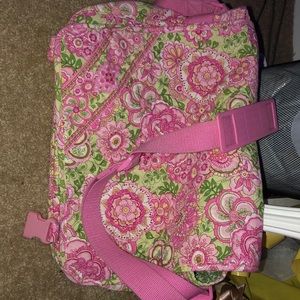 Pink and green Vera Bradley laptop bag